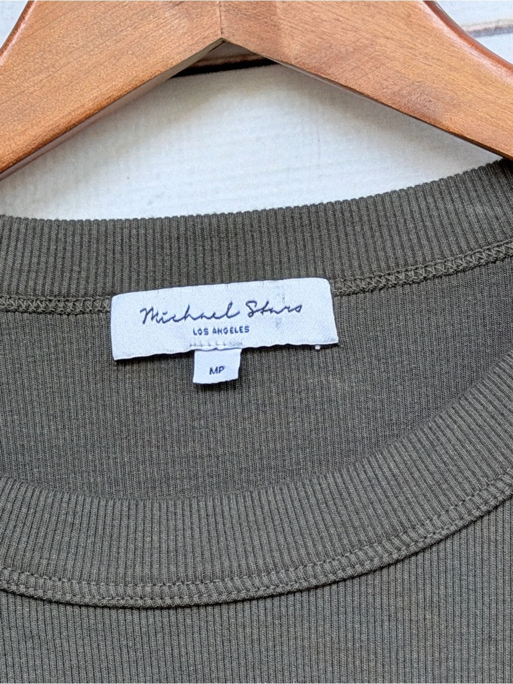 Michael Stars Ruched Crewneck Bodycon Midi Dress - Size P Medium #D102 - Picture 2 of 4